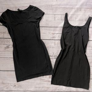 Black t-shirt dress and tank dresses